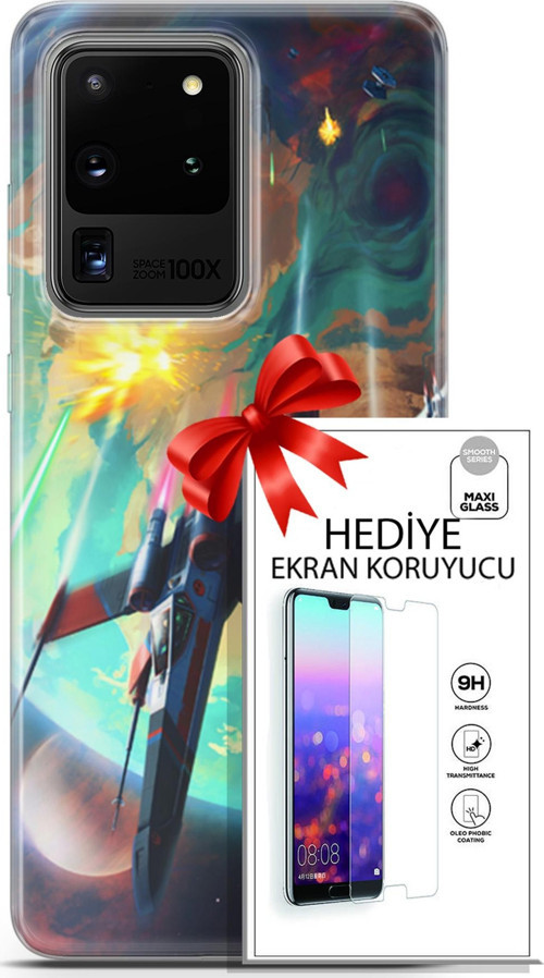 Samsung Galaxy S20 Ultra Kılıf Orijinal Seri Neo 17 Harley & Punchline Yumuşak Kılıf + Ekran Koruyucu