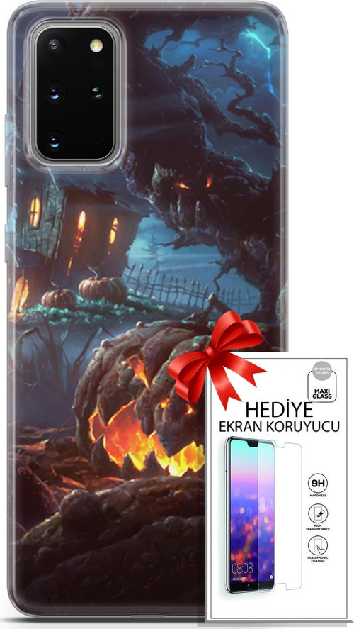 Samsung Galaxy S20 Plus Kılıf Orijinal Seri Algorand 24 Balkabağı Darbe Emici Kılıf + Ekran Koruyucu