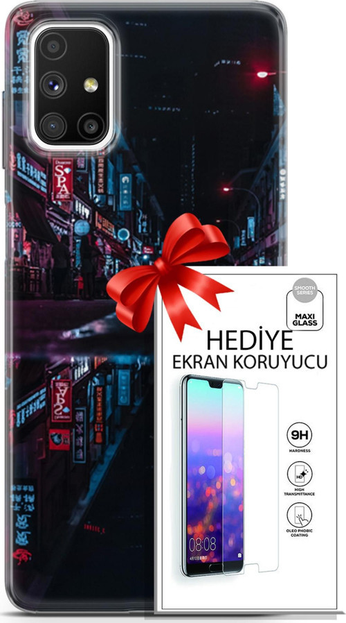 Samsung Galaxy M51 Kılıf Orijinal Seri Cyberpunk 24 Spa Darbe Emici Kılıf + Ekran Koruyucu