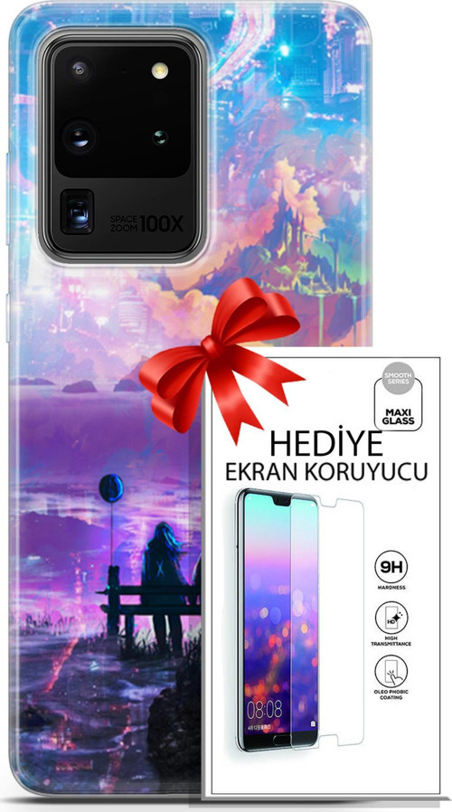 Samsung Galaxy S20 Ultra Kılıf Orijinal Seri Neo 25 Spider Man Miles Soyulmayan Kılıf + Ekran Koruyucu