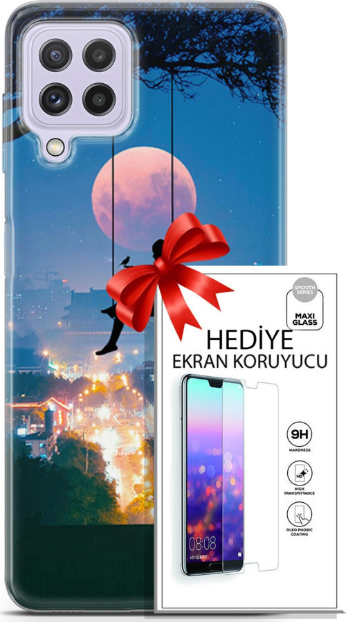 Samsung Galaxy M32 Kılıf Orijinal Seri Fantasy 30 Ay Salıncak Kenarları Şeffaf Kapak Ve Ekran Koruyucu