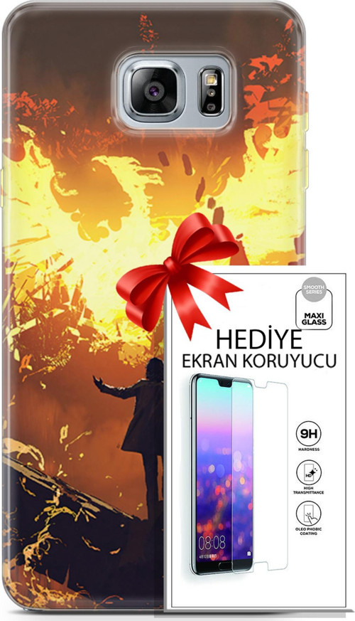 Samsung Galaxy Note 5 Kılıf Orijinal Seri Neo 13 Mor Panter Fortnite Case Kapak Ekran Koruyucu