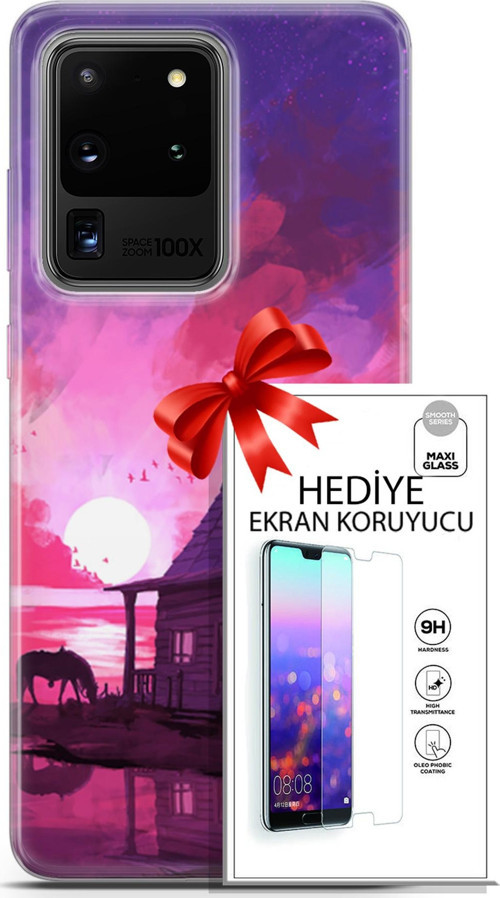 Samsung Galaxy S20 Ultra Kılıf Orijinal Seri Neo 27 Aquaman Lazer Kesim Silikon Ekran Koruyucu