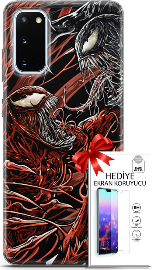 Samsung Galaxy S20 Kılıf Orijinal Seri Cardano 21 Stranger Darbe Önleyici Kapak + Ön Ekran Koruyucu