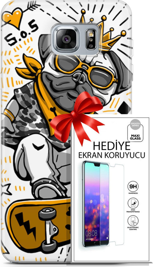 Samsung Galaxy Note 5 Kılıf Orijinal Seri Punky 09 Punk Pug Uv Kılıf Ve Ekran Koruyucu