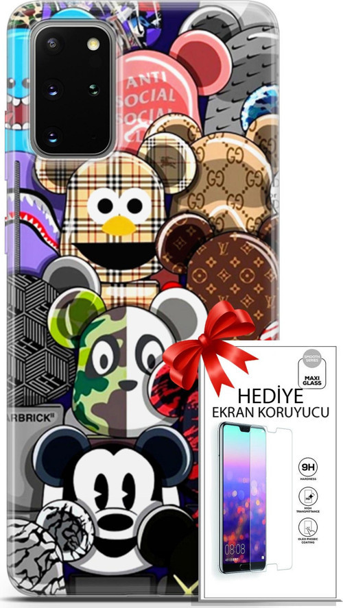 Samsung Galaxy S20 Plus Kılıf Orijinal Seri Bounce 14 Ana Lowe Cover Kılıf + Ön Ekran Koruyucu