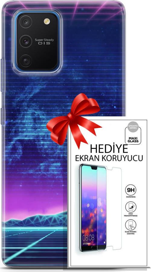 Samsung Galaxy S10 Lite Kılıf Orijinal Seri Cyberpunk 30 Neon Game Kenarları Şeffaf Kapak Ve Ekran Koruyucu