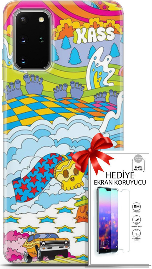 Samsung Galaxy S20 Plus Kılıf Orijinal Seri Cardano 01 Yıldız Bulut Telefon Kılıfı + Ekran Koruyucu