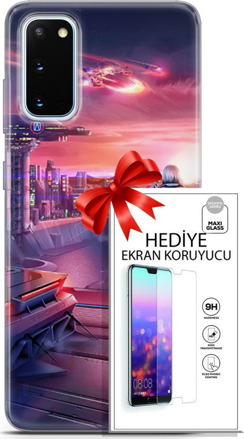 Samsung Galaxy S20 Kılıf Orijinal Seri Cyberpunk 13 Dünya Dışı Case Kapak Ekran Koruyucu