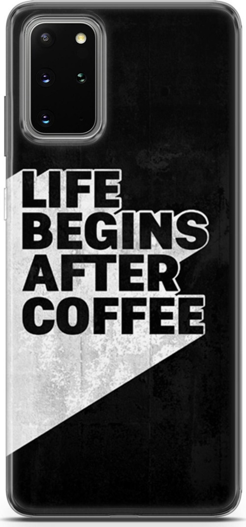 Samsung Galaxy S20 Plus Kılıf Orijinal Seri Typo 02 Life Begins After Coffee Kapak