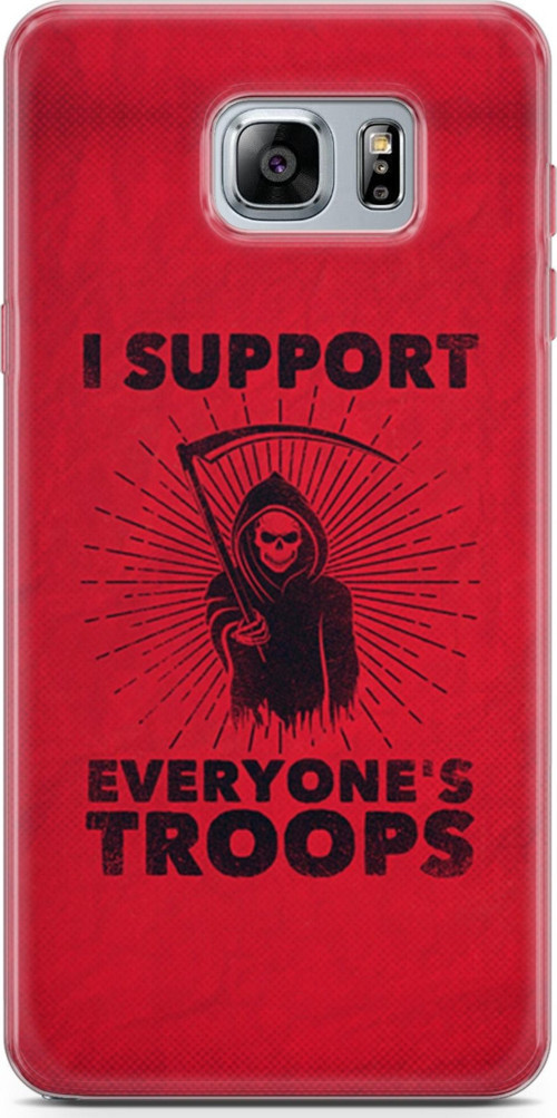 Samsung Galaxy Note 5 Kılıf Orijinal Seri Typo 11 I Support Everyone'S Troops 4K Baskılı Kılıf