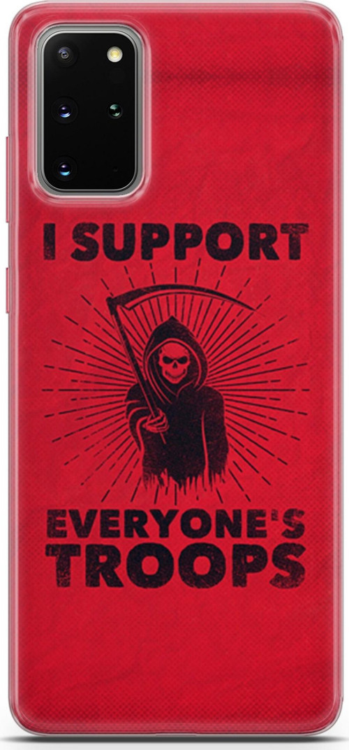 Samsung Galaxy S20 Plus Kılıf Orijinal Seri Typo 11 I Support Everyone'S Troops 4K Baskılı Kılıf