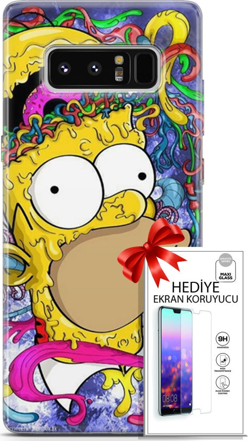 Samsung Galaxy Note 8 Kılıf Orijinal Seri Bounce 04 Millie King Silikon Kılıf + Ekran Koruyucu Full