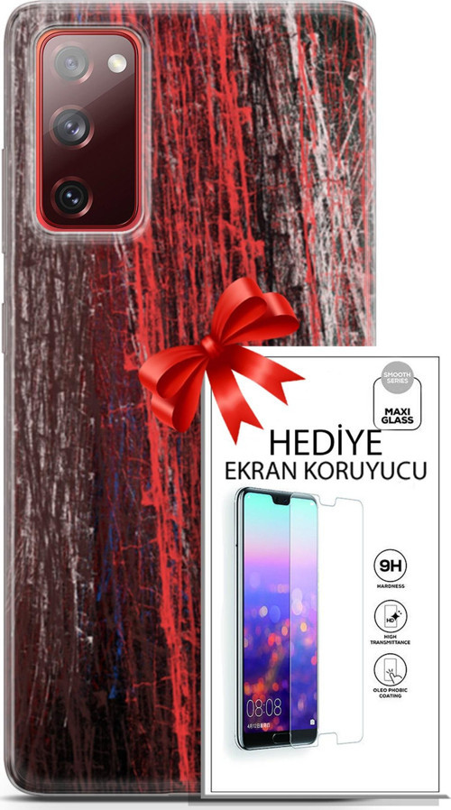 Samsung Galaxy S20 Fe Kılıf Orijinal Seri Nature 22 İzler Kap + Ekran Koruyucu