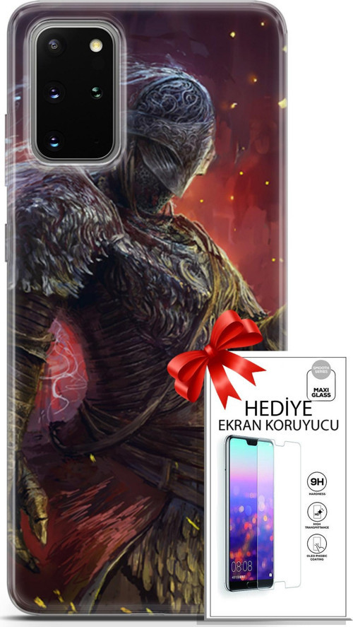 Samsung Galaxy S20 Plus Kılıf Orijinal Seri Cardano 30 Şövalye Kenarları Şeffaf Kapak Ve Ekran Koruyucu