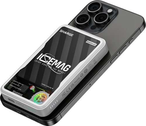 ICEMAG - Aktif Soğutmalı Manyetik Kablosuz PowerBank - Siyah