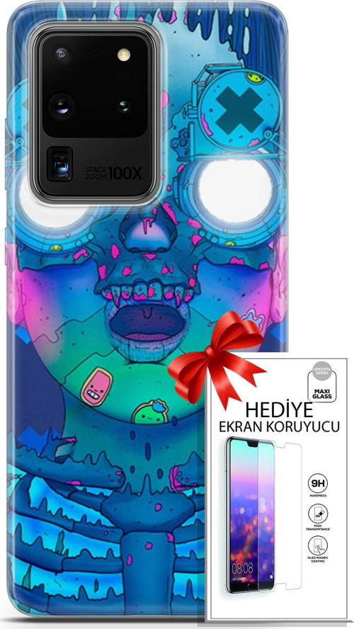 Samsung Galaxy S20 Ultra Kılıf Orijinal Seri Algorand 14 Robotika Cover Kılıf + Ön Ekran Koruyucu