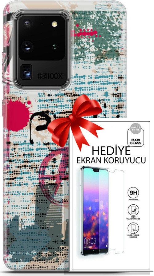 Samsung Galaxy S20 Ultra Kılıf Orijinal Seri Punky 12 Punk Duvar Yazıları Tasarım Kılıf + Ekran Koruyucu