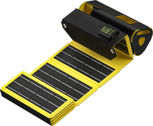 170W Power Bank Uyumlu 12W Katlanabilir Güneş Paneli - Siyah