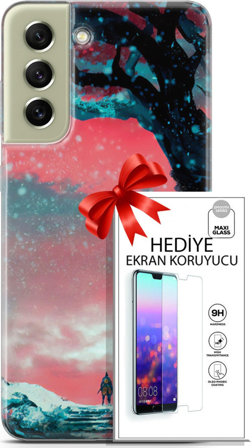 Samsung Galaxy S21 Fe Kılıf Orijinal Seri Neo 01 Bıçaklı Joker Telefon Kılıfı + Ekran Koruyucu