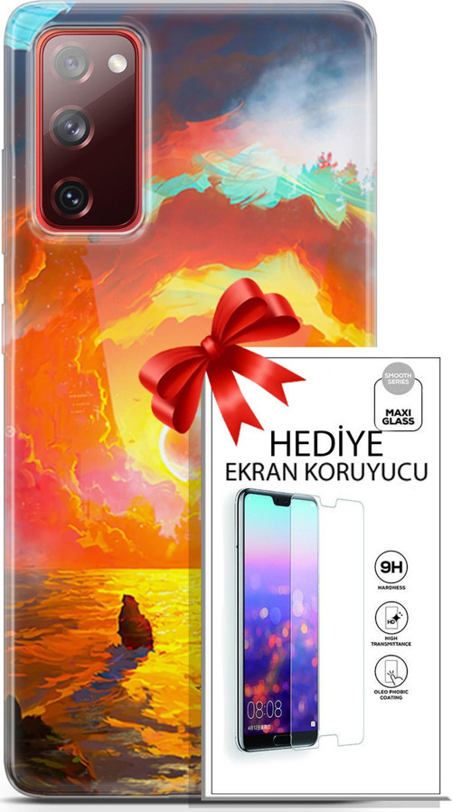 Samsung Galaxy S20 Fe Kılıf Orijinal Seri Neo 21 Tabancalı Darbe Önleyici Kapak + Ön Ekran Koruyucu