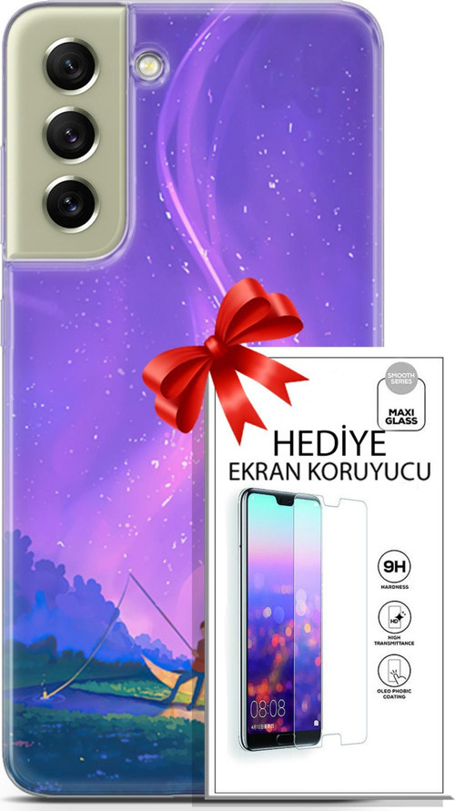 Samsung Galaxy S21 Fe Kılıf Orijinal Seri Neo 15 Clowhunter Kalın Silikon + Ekran Koruyucu