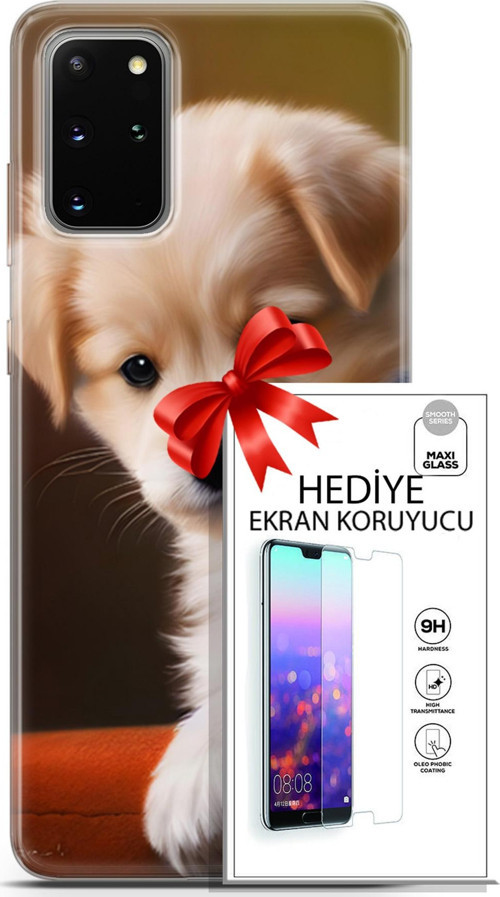 Samsung Galaxy S20 Plus Kılıf Orijinal Seri Dogs 15 Kaniş Yavru Kalın Silikon + Ekran Koruyucu