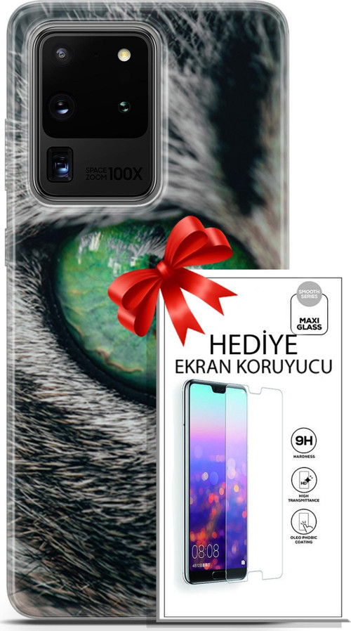 Samsung Galaxy S20 Ultra Kılıf Orijinal Seri Scotish-British 28 Göz Detay İz Bırakmayan Kılıf +Ekran Koruyucu