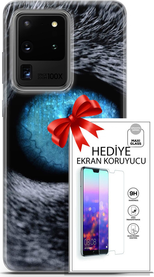 Samsung Galaxy S20 Ultra Kılıf Orijinal Seri Scotish-British 29 Pov Eye Leke Tutmaz Kapak + Ekran Koruyucu