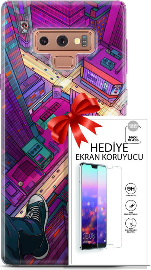 Samsung Galaxy Note 9 Kılıf Orijinal Seri Fantasy 13 Converse Case Kapak Ekran Koruyucu