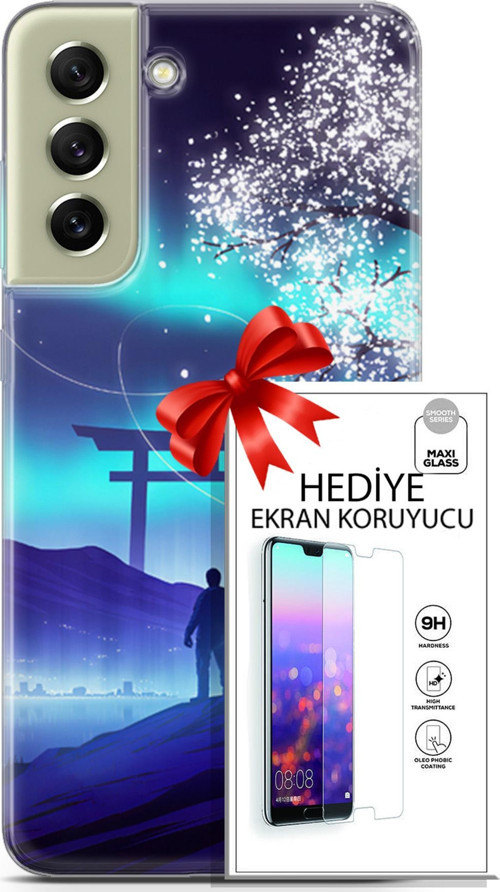 Samsung Galaxy S21 Fe Kılıf Orijinal Seri Neo 26 Spider Girls Soft Kapak + Ekran Koruyucu