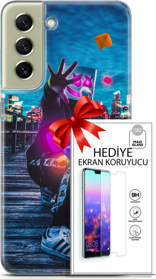 Samsung Galaxy S21 Fe Kılıf Orijinal Seri Neo 28 Örümcek Kız İz Bırakmayan Kılıf + Ön Ekran Koruyucu