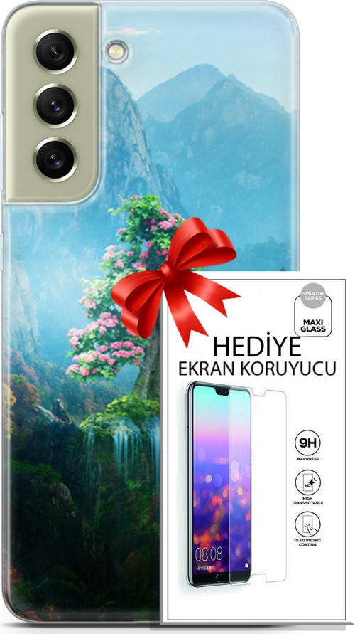 Samsung Galaxy S21 Fe Kılıf Orijinal Seri Neo 29 Red Hood Leke Tutmaz Kapak + Ekran Koruyucu