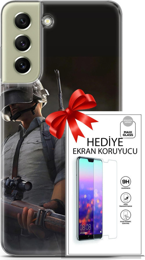Samsung Galaxy S21 Fe Kılıf Orijinal Seri Pubg 02 Battlegrounds Kapak Ve Ekran Koruyucu