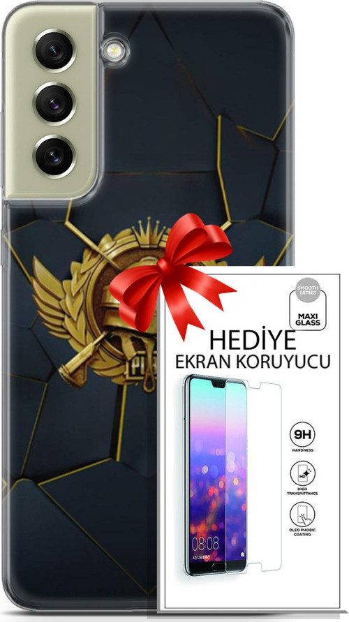 Samsung Galaxy S21 Fe Kılıf Orijinal Seri Pubg 16 Amblem Hediyelik Kılıf Ve Ekran Koruyucu
