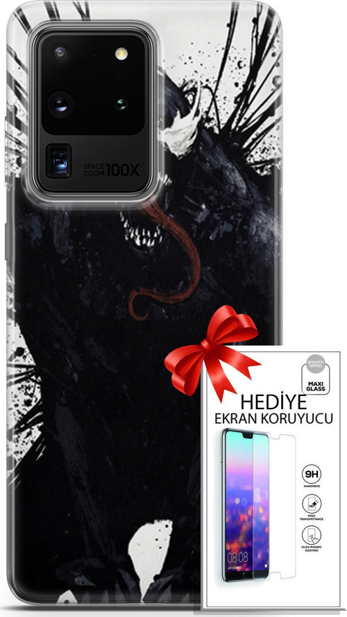 Samsung Galaxy S20 Ultra Kılıf Orijinal Seri Cardano 20 Canavar Renkli Kılıf Ekran Koruyucu