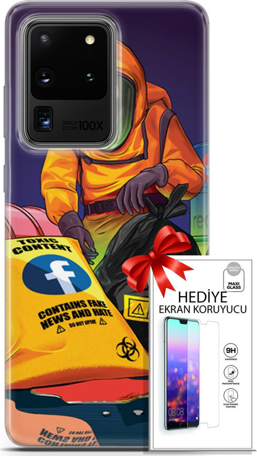 Samsung Galaxy S20 Ultra Kılıf Orijinal Seri Cardano 24 Toxic Darbe Emici Kılıf + Ekran Koruyucu