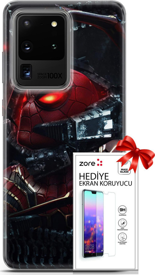 Samsung Galaxy S20 Ultra Kılıf Orijinal Seri Supers 20 Doctor Octopus Renkli Kılıf Ekran Koruyucu