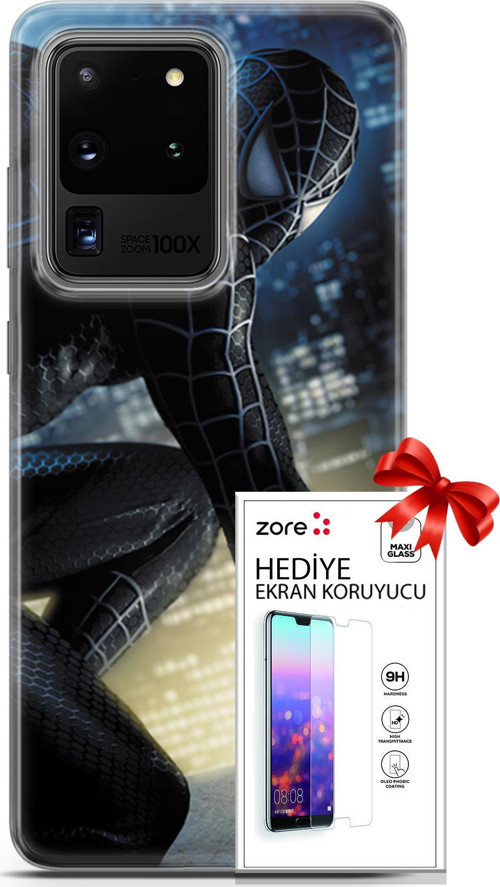Samsung Galaxy S20 Ultra Kılıf Orijinal Seri Supers 21 Spider Man Duvar Kağıdı Darbe Önleyici Kapak