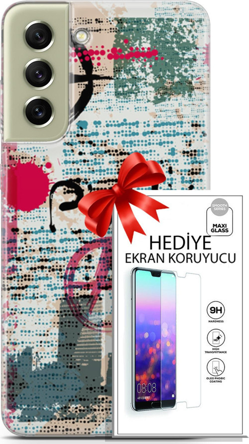 Samsung Galaxy S21 Fe Kılıf Orijinal Seri Punky 12 Punk Duvar Yazıları Tasarım Kılıf + Ekran Koruyucu