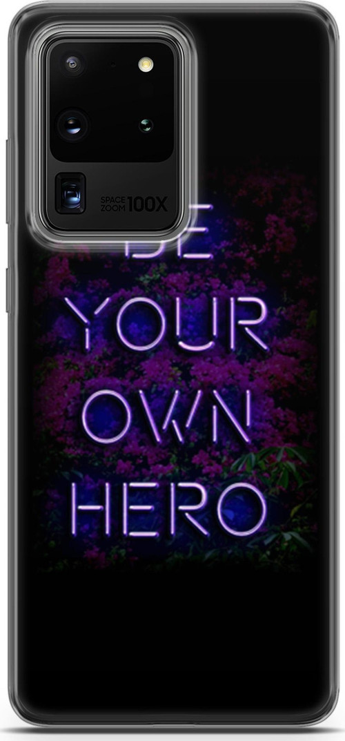 Samsung Galaxy S20 Ultra Kılıf Orijinal Seri Typo 15 Be Your Own Hero Kalın Silikon