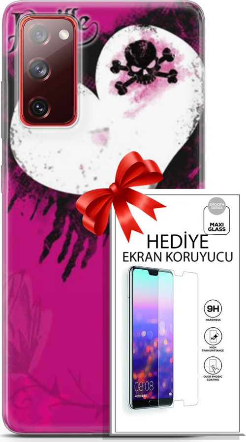 Samsung Galaxy S20 Fe Kılıf Orijinal Seri Punky 27 Jaxville Lazer Kesim Silikon Ekran Koruyucu