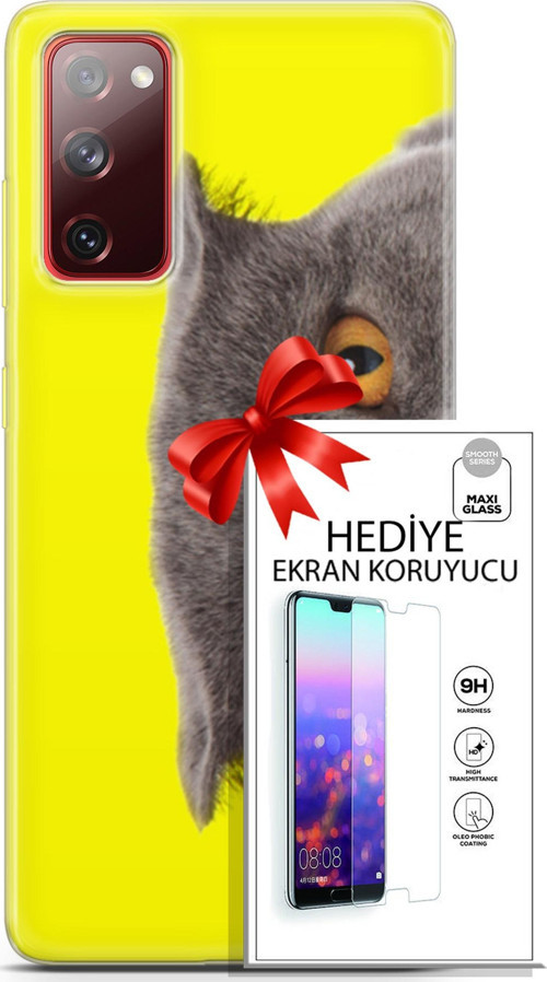 Samsung Galaxy S20 Fe Kılıf Orijinal Seri Scotish-British 01 Scottish Fold Telefon Kılıfı + Ekran Koruyucu
