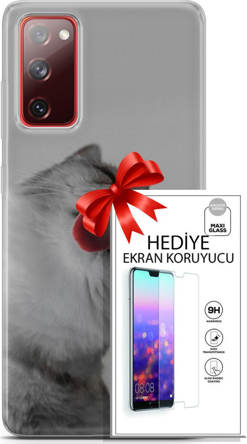 Samsung Galaxy S20 Fe Kılıf Orijinal Seri Scotish-British 07 British Shorthair Desenli Kılıf + Ön Ekran Koruyucu