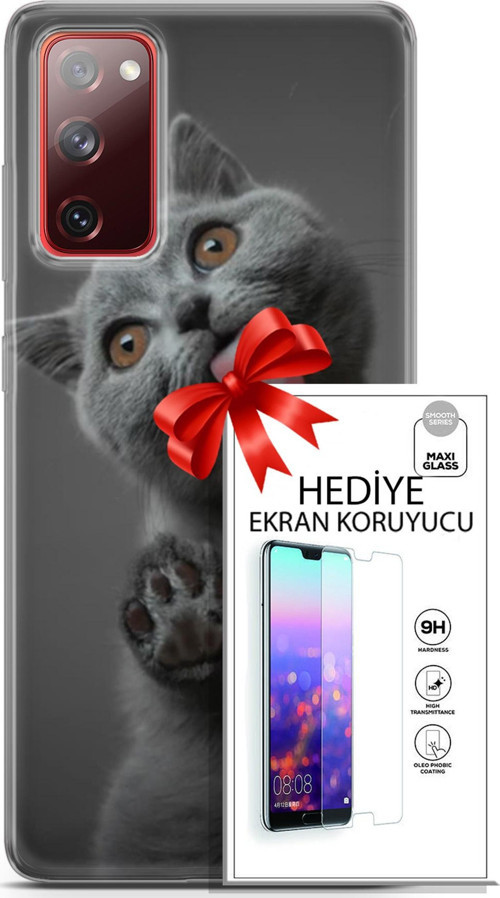 Samsung Galaxy S20 Fe Kılıf Orijinal Seri Scotish-British 09 Yavru Kedi Uv Kılıf Ve Ekran Koruyucu