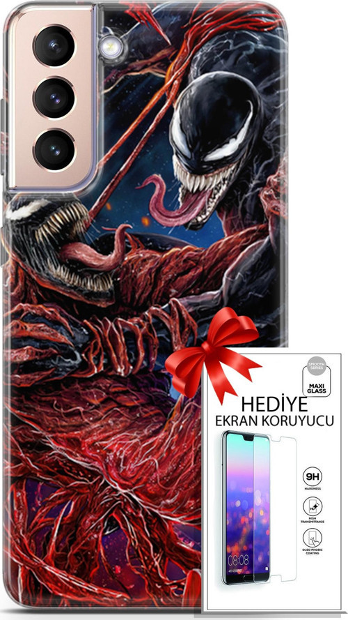 Samsung Galaxy S21 Plus Kılıf Orijinal Seri Cardano 22 Monsters Kap + Ekran Koruyucu