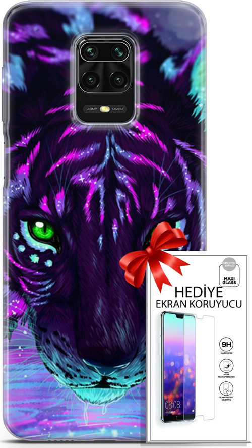 Xiaomi Redmi Note 9S Kılıf Orijinal Seri Algorand 16 Pembe Neon Hediyelik Kılıf Ve Ekran Koruyucu