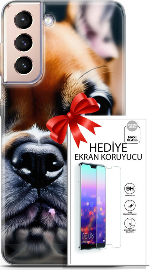 Samsung Galaxy S21 Plus Kılıf Orijinal Seri Dogs 10 İngiliz Mastiff Full Hd Kılıf + Ekran Koruyucu