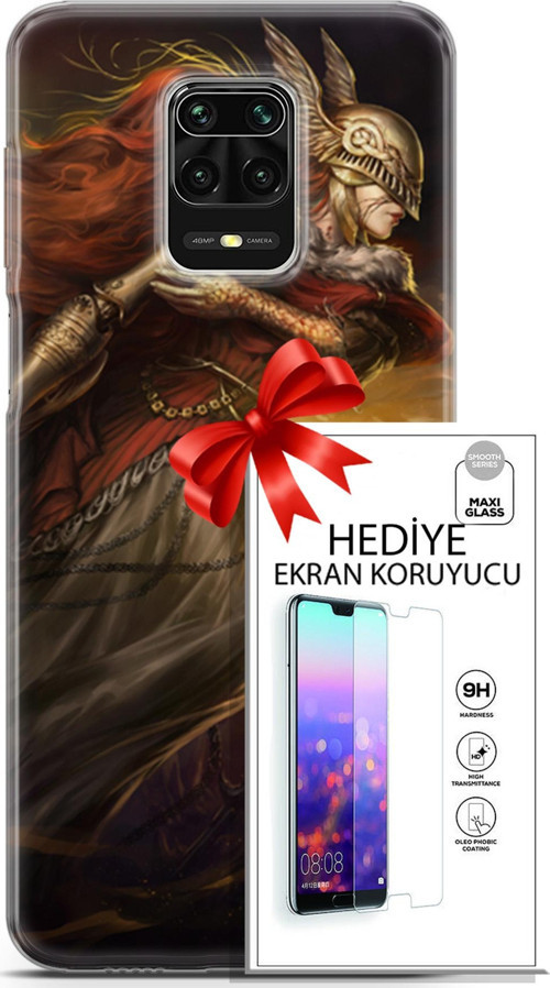 Xiaomi Redmi Note 9 Pro Kılıf Orijinal Seri Cardano 29 Şövalye Leke Tutmaz Kapak + Ekran Koruyucu