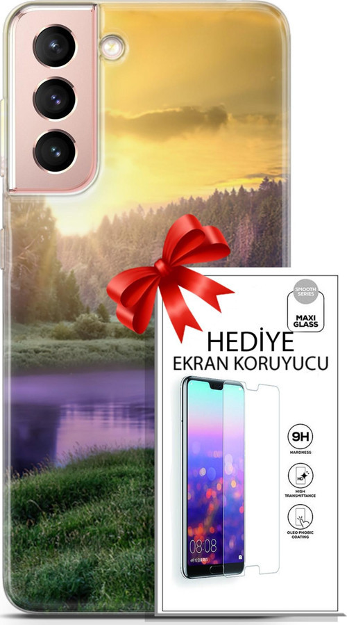 Samsung Galaxy S21 Kılıf Orijinal Seri Fantasy 05 Nehir Koruma Kılıfı + Ekran Koruyucu
